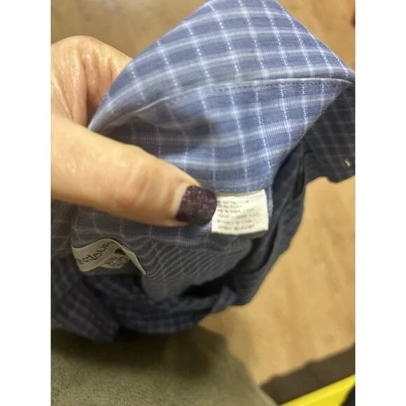 Yves Saint Laurent YSL Men's Blue Cotton Button Up Shirt L 16.5 34-35 - Picture 6 of 6